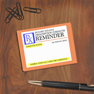 Notas Post-it® Etiqueta de prescripción divertida
