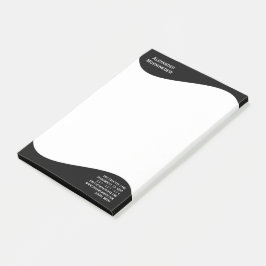 Notas Post-it® Etiqueta plana borde - Ola negro 1