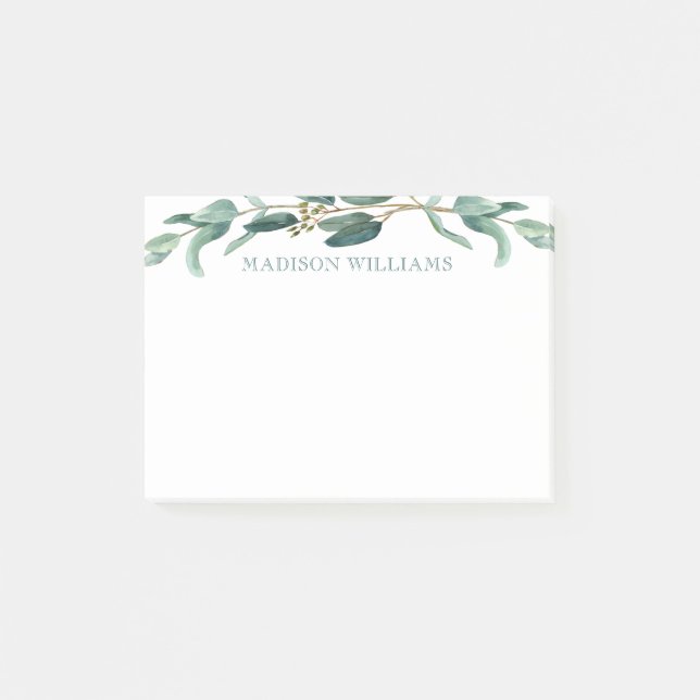 Notas Post-it® Eucalyptus Greenery Botánica Personalizada (Anverso)