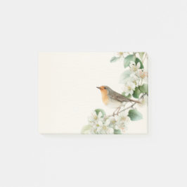 Notas Post-it® European Robin & Hawthorn – Editable Botanical Wed