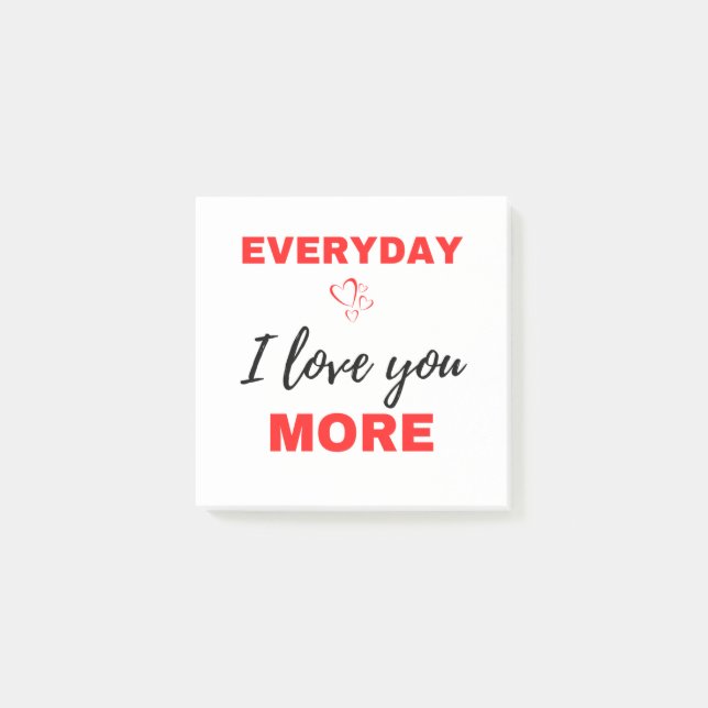 Notas Post-it® Everyday I Love You More Black (Anverso)