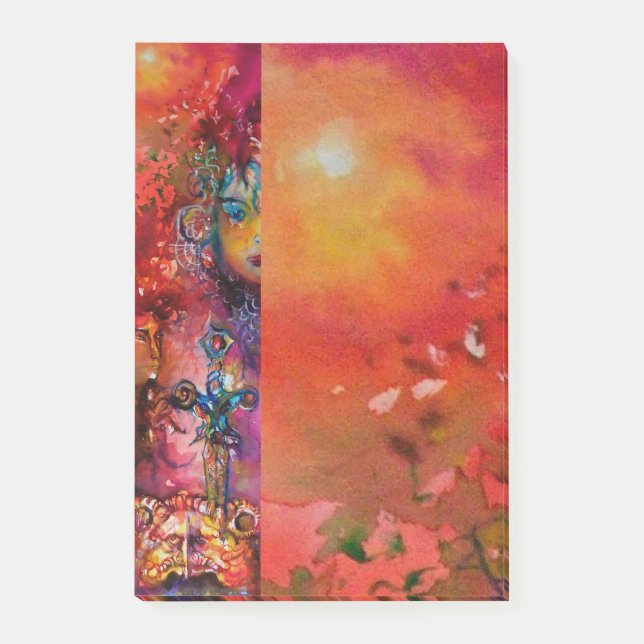 Notas Post-it® EXCALIBUR, REINA DE Fantasía MÁGICA NATURAL Amaril (Anverso)