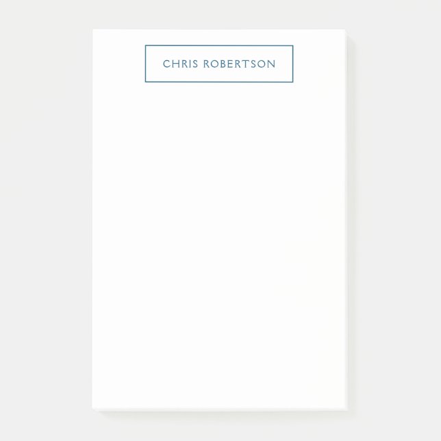 Notas Post-it® Excelente nombre Personalizado azul océano (Anverso)