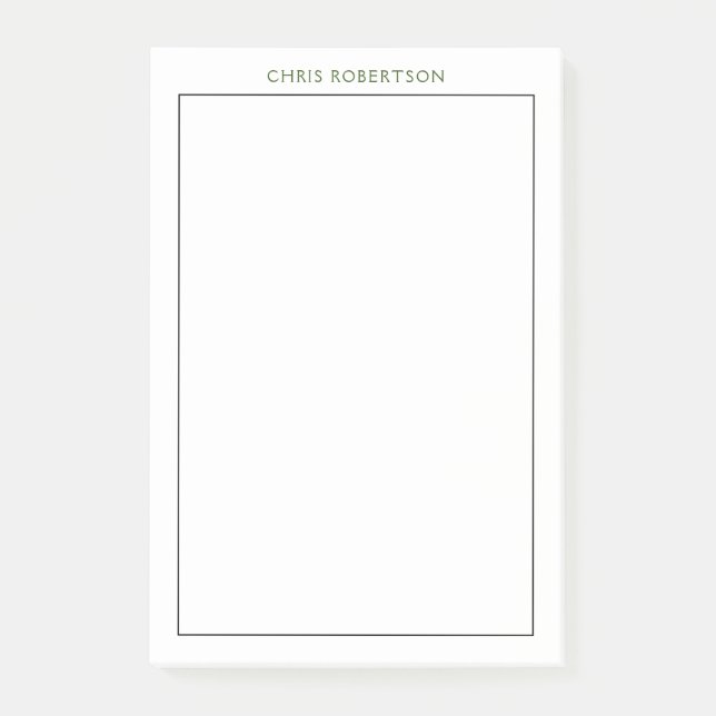 Notas Post-it® Excelente Su Nombre Personalizado Blanco Negro (Anverso)