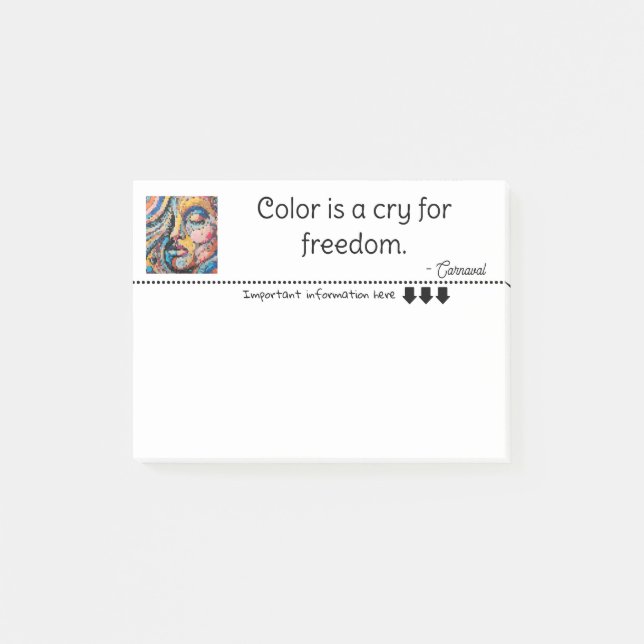 Notas Post-it® Explosión de píxeles vibrantes pintura (Anverso)