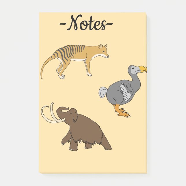 Notas Post-it® Extinct Animals  (Anverso)