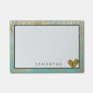 Notas Post-it® Extracto de Ombre del oro de la aguamarina