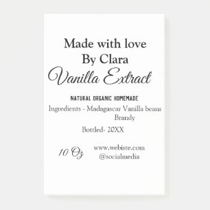 Notas Post-it® Extracto de vainilla de ingredientes caseros añadi