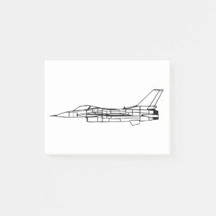 Notas Post-it® F16 Silhouette, avión militar de combate