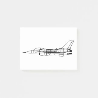 Notas Post-it® F16 Silhouette, avión militar de combate