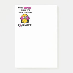 Notas Post-it® F#CK OFF... Cáncer de mama