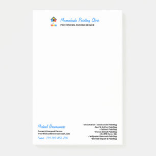 Notas Post-it® Factura de servicio de pintura moderno profesional