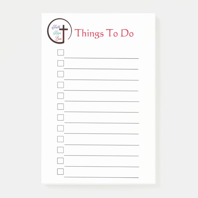 Notas Post-it® Faith Hop Love Cross (Anverso)