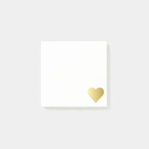 Notas Post-it® Falso corazón elegante del oro