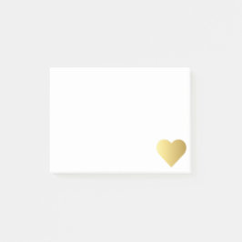 Notas Post-it® Falso corazón elegante del oro