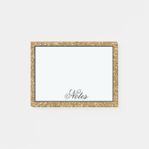 Notas Post-it® Falso purpurina del oro