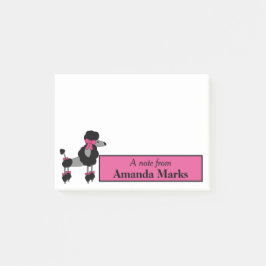 Notas Post-it® Fancy Black Poodle Personalizado