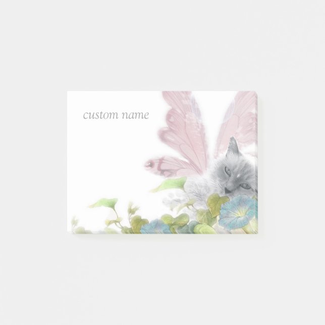 Notas Post-it® fantasía del purrfect del gato del faerie de la (Anverso)