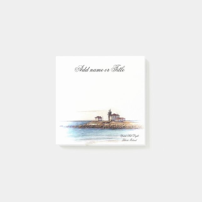 Notas Post-it® Faro Rhode Island de la colina del reloj de las (Anverso)