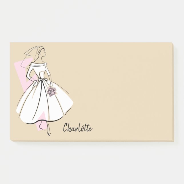 Notas Post-it® Fashion Bride Neutral Name post-it notes (Anverso)