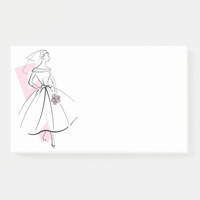 Notas Post-it® Fashion Bride Pink post-it notes (Anverso)