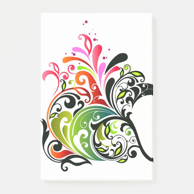 Notas Post-it® Fashion floral fino y lindo Guay Girly Retro (Anverso)