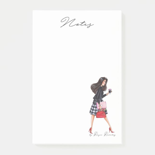 Notas Post-it® Fashion notepad girl boss- Fashion illustration (Anverso)