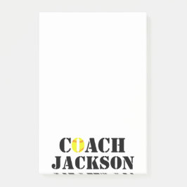 Notas Post-it® Fastpitch Softball Personalizado Coach Nombre Ofic