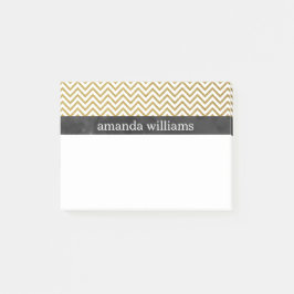 Notas Post-it® Faux Gold Chevron Stripes