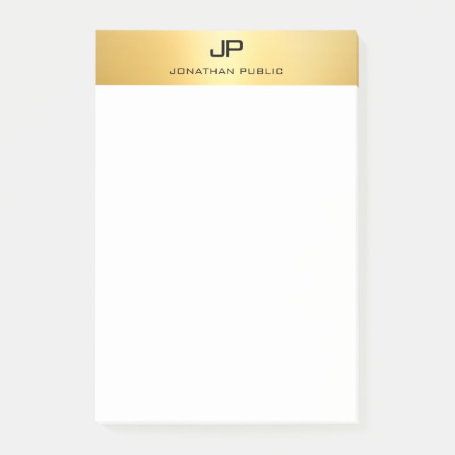 Notas Post-it® Faux Gold Modern Professional Elegant Template (Anverso)