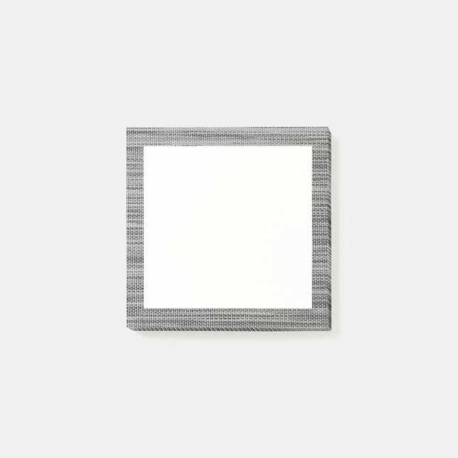 Notas Post-it® Faux Gray Fabric Frame Post-it® Notes (Anverso)