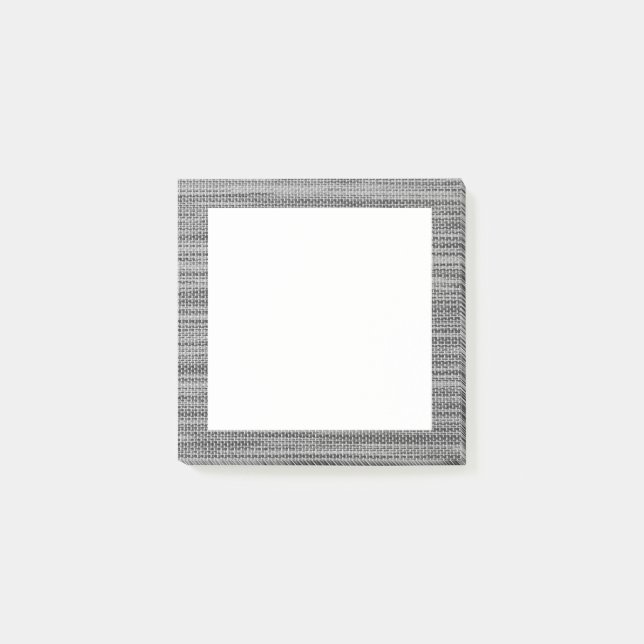 Notas Post-it® Faux Gray Fabric Frame Post-it® Notes (Anverso)