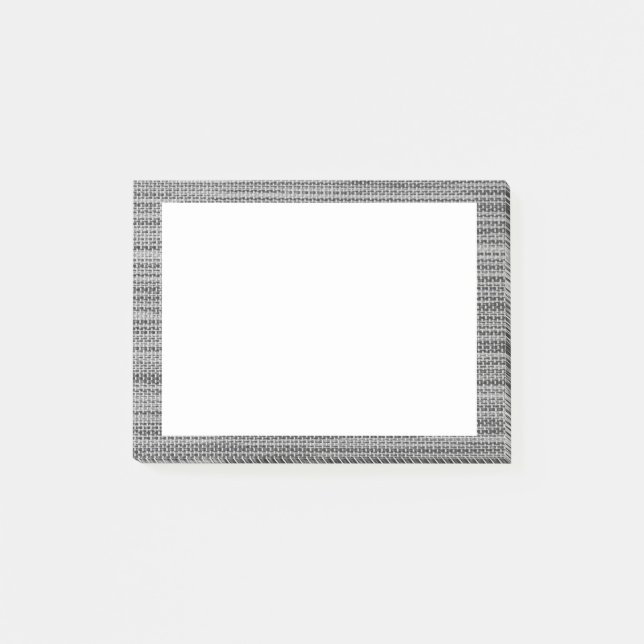 Notas Post-it® Faux Gray Fabric Framed Sticky Notes (Anverso)