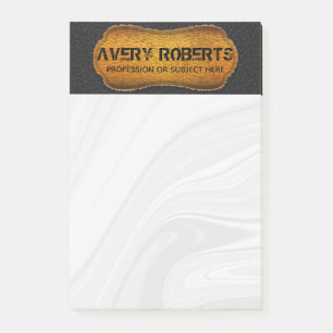 Notas Post-it® Faux Leather amarillo negro Elegante lujo