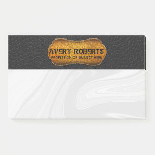 Notas Post-it® Faux Leather amarillo negro Elegante lujo
