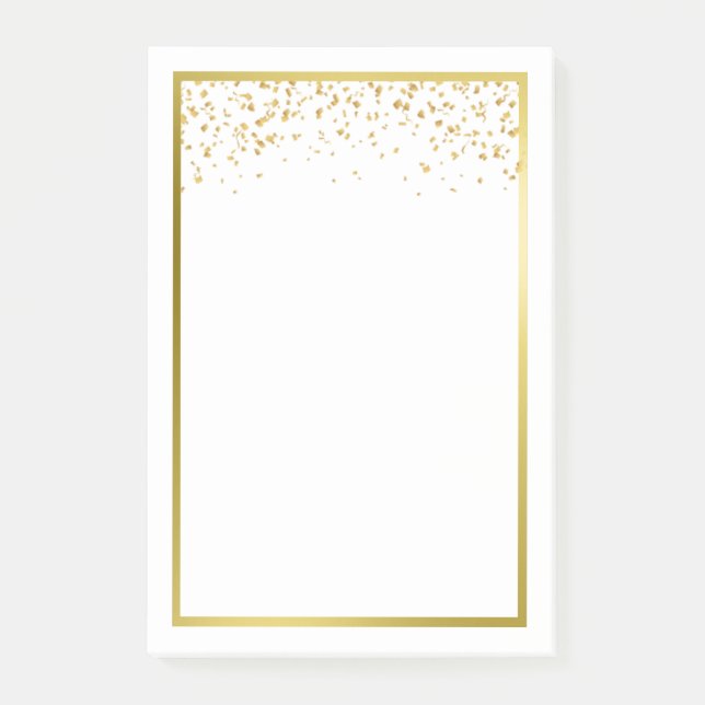 Notas Post-it® Faux Relieve metalizado dorado Confetti Notepad (Anverso)