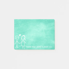 Notas Post-it® Favor de la boda Gracias Chalkboard MInt Aquamarin