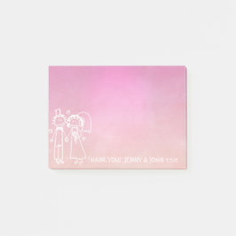 Notas Post-it® Favor De La Boda Gracias Chalkboard Ombre Rosa