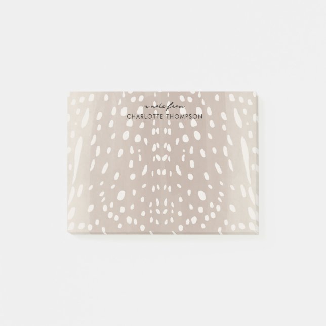 Notas Post-it® Fawn Spots Baby Deer Animal Print Personalizado (Anverso)
