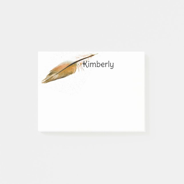 Notas Post-it®  feather art brown and white personalize it  (Anverso)