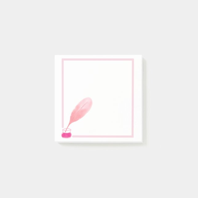 Notas Post-it® Feather Pen Design Square Notes (Anverso)