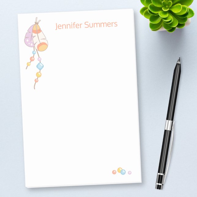 Notas Post-it® Feathers y Bebidas de Dreamcatcher del Boho Tribal (Subido por el creador)