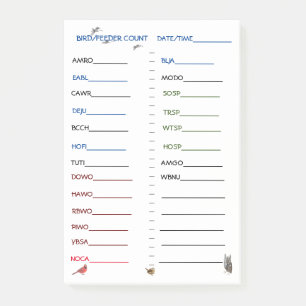 Notas Post-it® Feeder Watch preprint feeder birds Post-it Notes