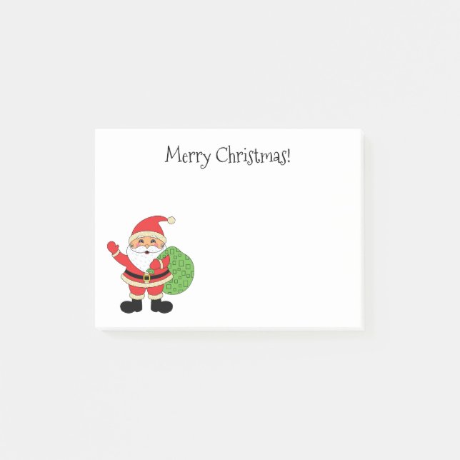 Notas Post-it® Felices Navidad Papá Noel 4 x 3 (Anverso)
