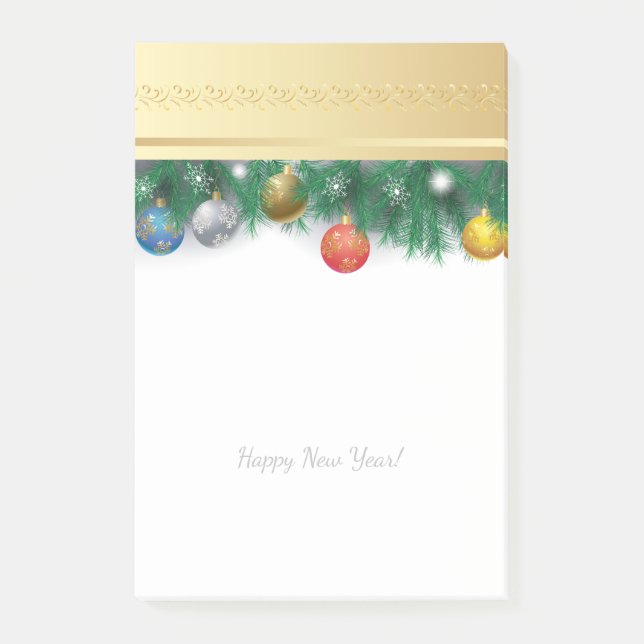 Notas Post-it® ¡Felices Navidad y Feliz Año Nuevo! Navidad (Anverso)