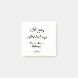 Notas Post-it® Felices vacaciones añadir nombre fecha año simple 