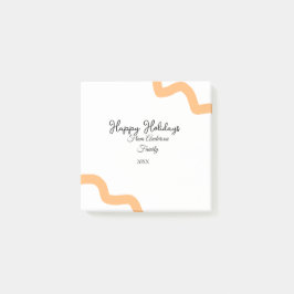 Notas Post-it® Felices vacaciones naranja negro nombre fecha año 