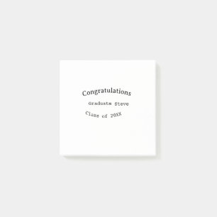 Notas Post-it® Felicidades graduado nombre promoción de 20XX tipo