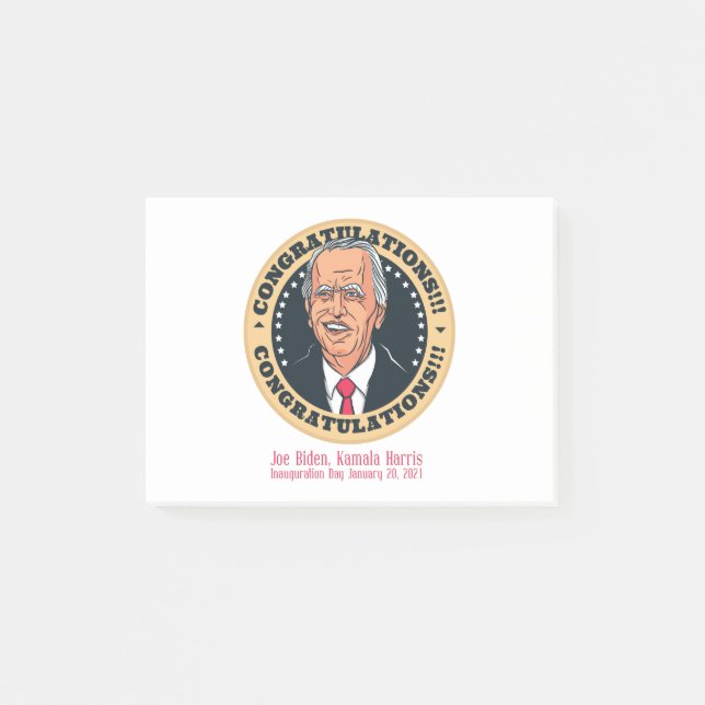 Notas Post-it® felicitaciones presidente joe biden (Anverso)