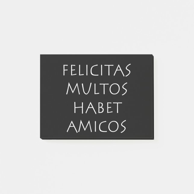 Notas Post-it® Felicitas multos habet amicos (Anverso)